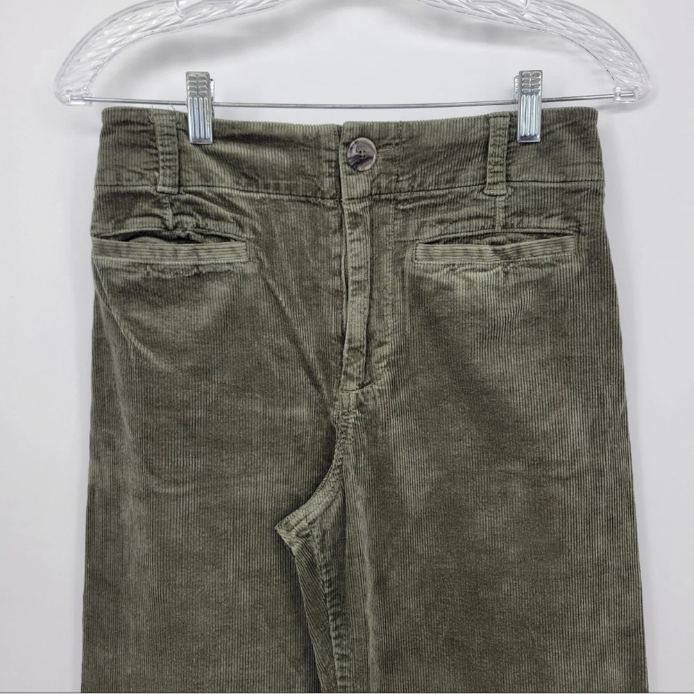 Anthropologie Maeve Colette Wide-Leg Corduroy Pants Womens 27p Moss